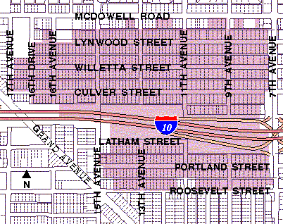 F.Q.Story Historic District Map in Downtown Phoenix, AZ